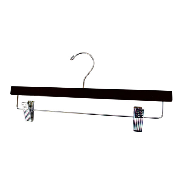 14 Inch Black Wood Skirt And Pant Hanger, Retail Hangers