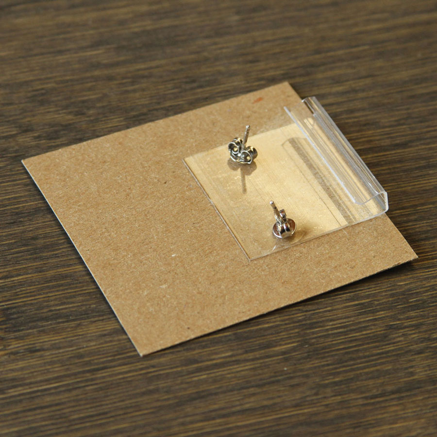 Self-Adhesive Earring Card Adapter 1x1 100-Pcs Jewelry Display 