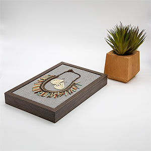 Bronzed Oak Jewelry Tray with Inserts