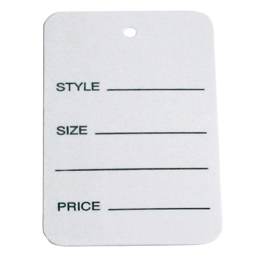 1000 NEW Price Tag White Small 1 1/4 x 1 7/8 Store Merchandise Marking UNSTRUNG 