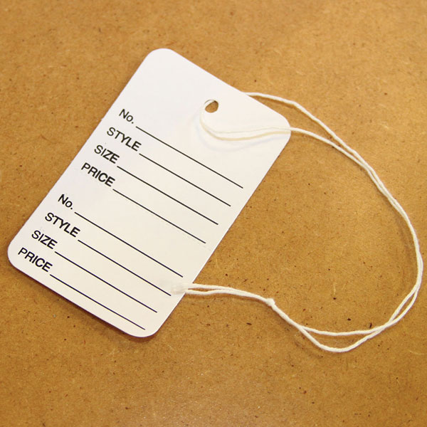 Large Perforated Tags with String, Display Warehouse