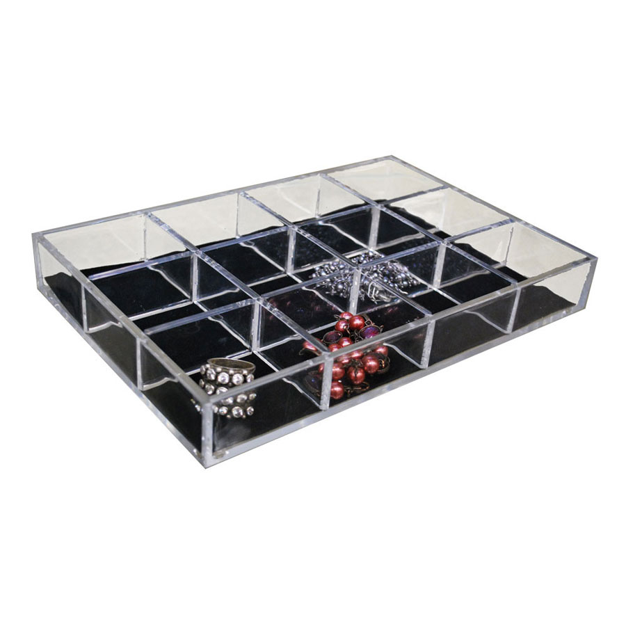 Faux leather Jewelry Tray Countertop Showcase Display 14 3/4 x 8 1/4 x 1 inch