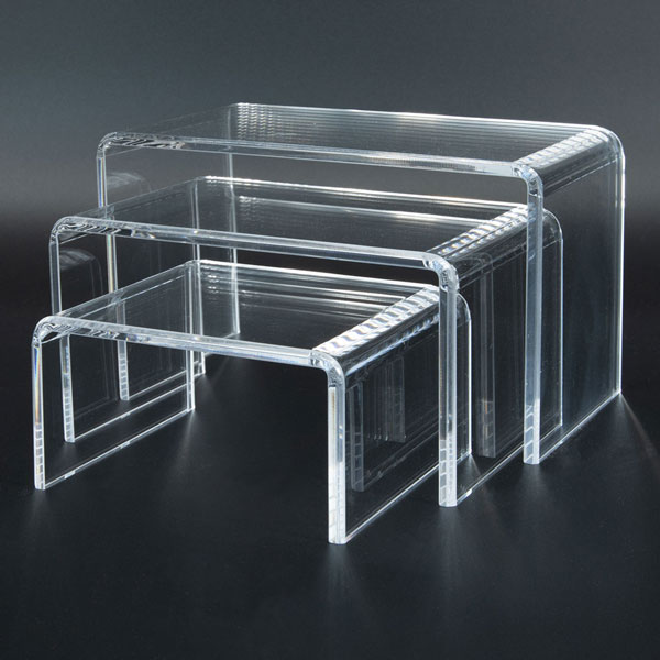 Beveled Edge Acrylic Display Riser Set Of 3 | Retail Merchandisers | By ...