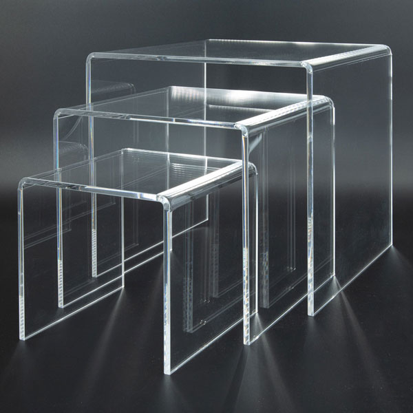 Clear Acrylic Merchandising Riser Set of 3 - 6