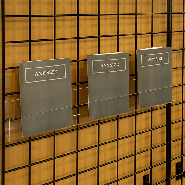 Open Ends Acrylic JRack Shelf For Gridwall Retail Gridwall Displays
