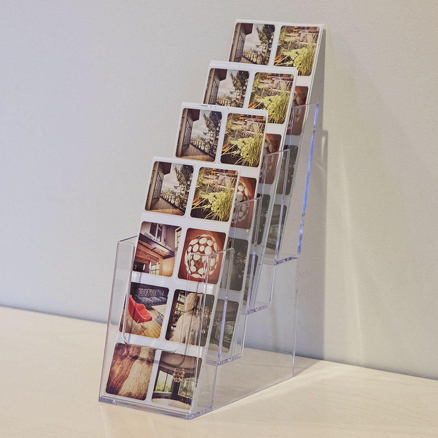 4-Pocket Brochure Holder for Pamphlet Magazine or Catalog Display 