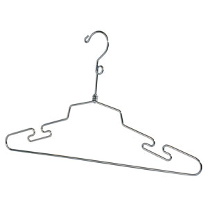 Metal Clothes Hanger - 16 Notched With Loop