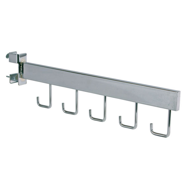 5-Hook Chrome Rectangular Faceout Screw-On for Square Fit Racks| By G+B
