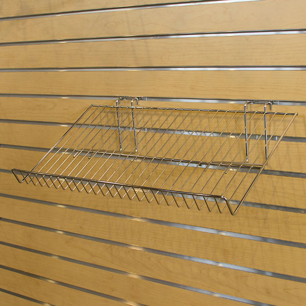 Downslope Slatwall Wire Display Shelf Chrome G+B Store Fixtures