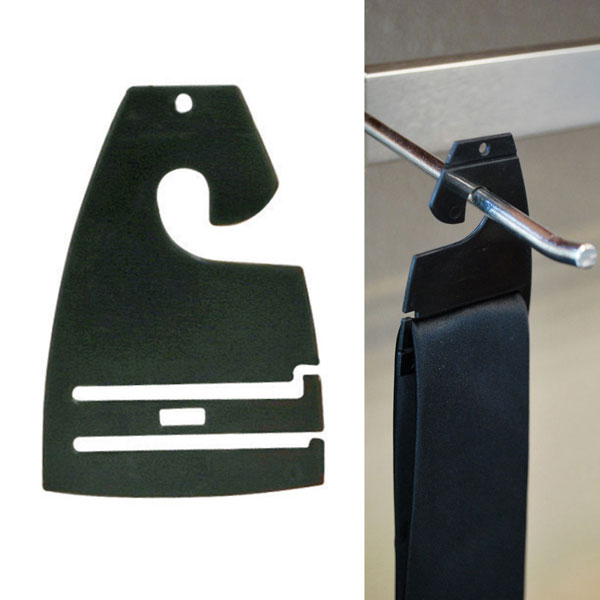 Juvale Plastic Tie Hangers - 100-Pack Black Necktie Hook Hangers