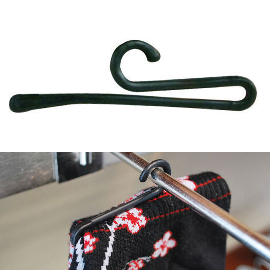 LOT OF 50 Black Plastic Non Slip Sock Hanger Clip Hook Retail Shopping Supply 