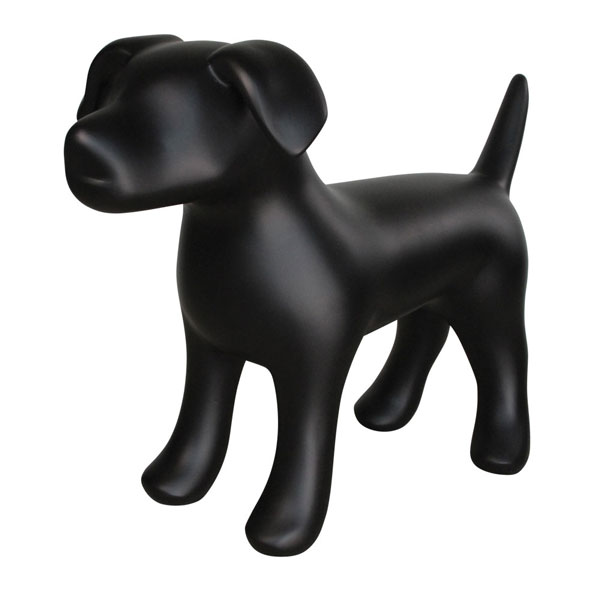Dog Mannequin, Black Fiberglass 19 1/2 x 8 1/2 x 14 1/4 (L x W