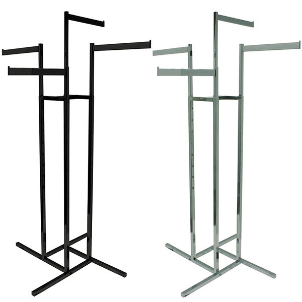 4-Way Rack With Rectangular Straight Arms | Retail Apparel Racks | By ...
