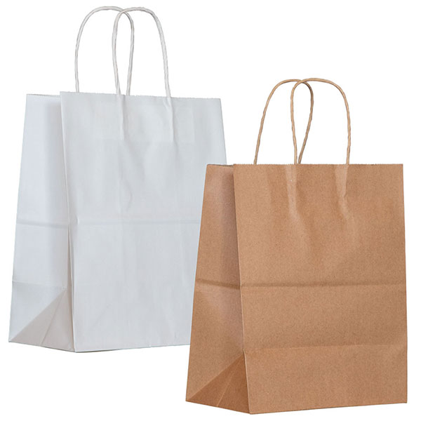 Recycled Kraft And White Paper Shopping Bags | By Grand + Benedicts ...