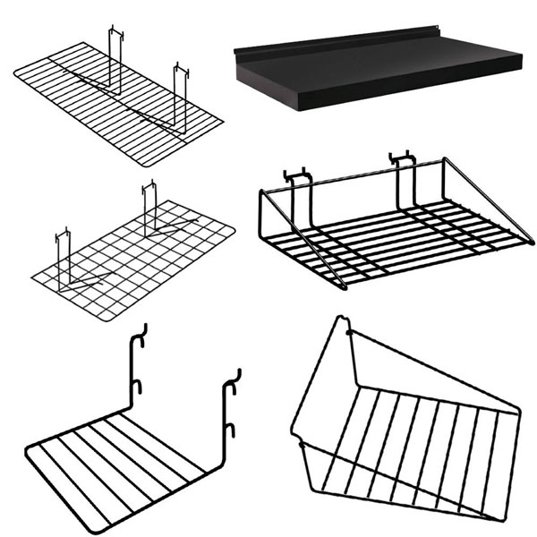 Fixture Zone Inc 2-Way Slatwall Merchandiser Black